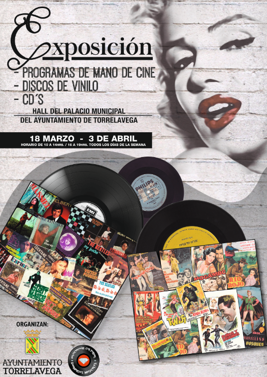 Exposicion programas de mano de cine,vinilos y CD´s en Torrelavega