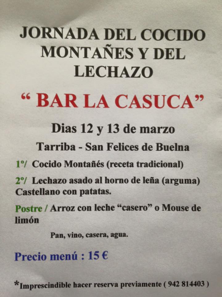 Jornadas del Lechazo y el Cocido en Tarriba, Buelna