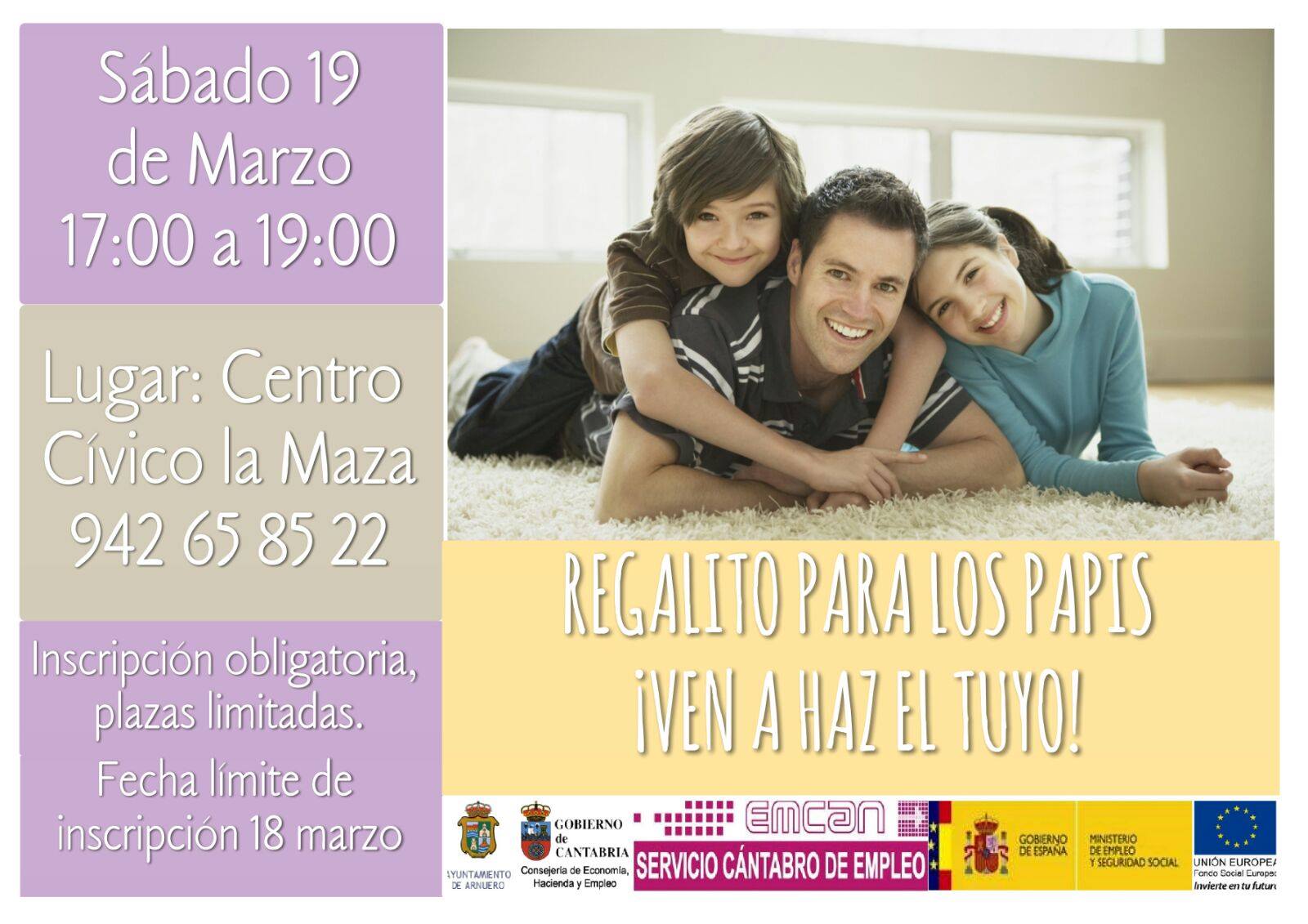 Taller del dia del padre en Arnuero