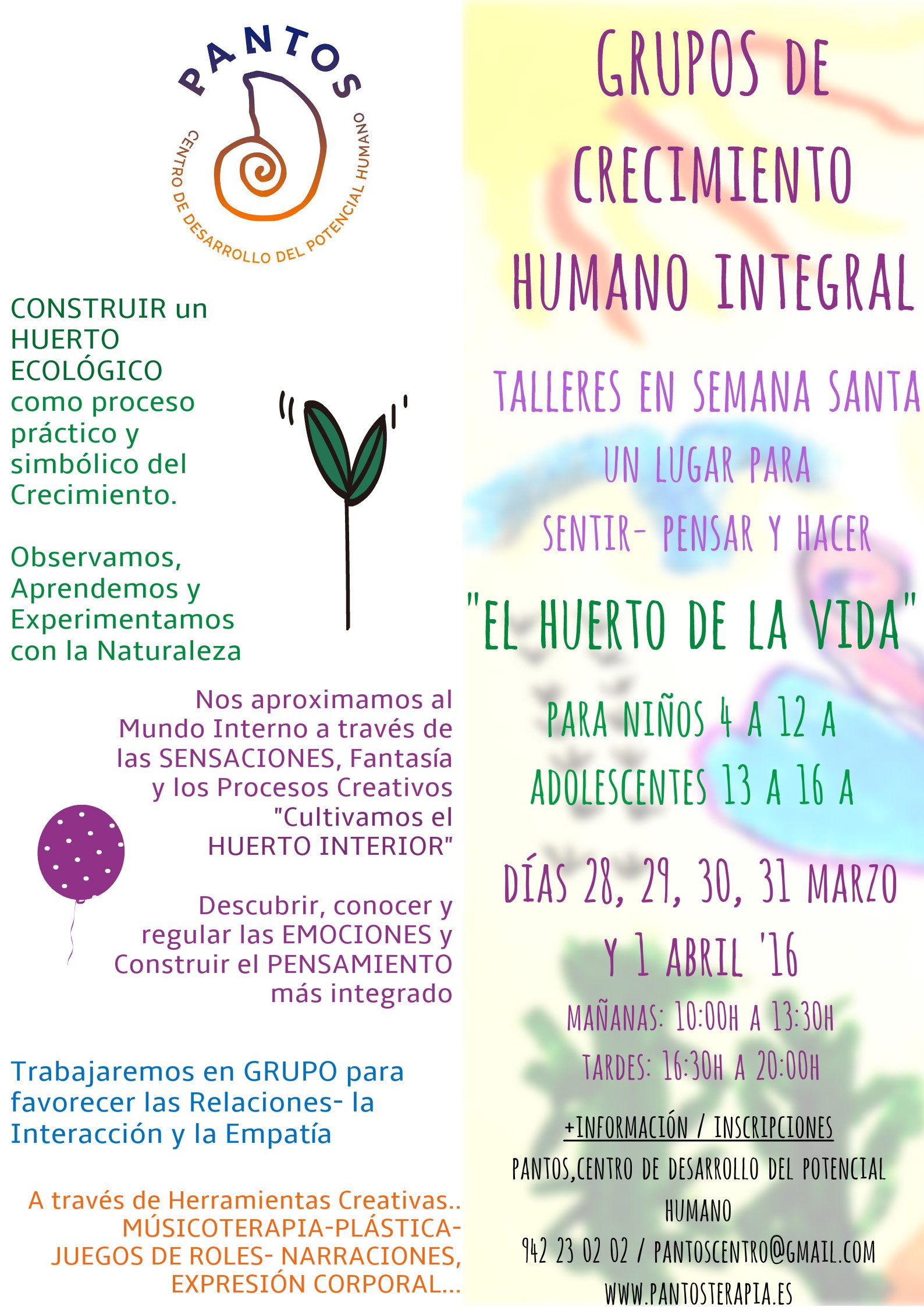 Talleres de Semana Santa para niños y adolescentes en Pantos en Santander