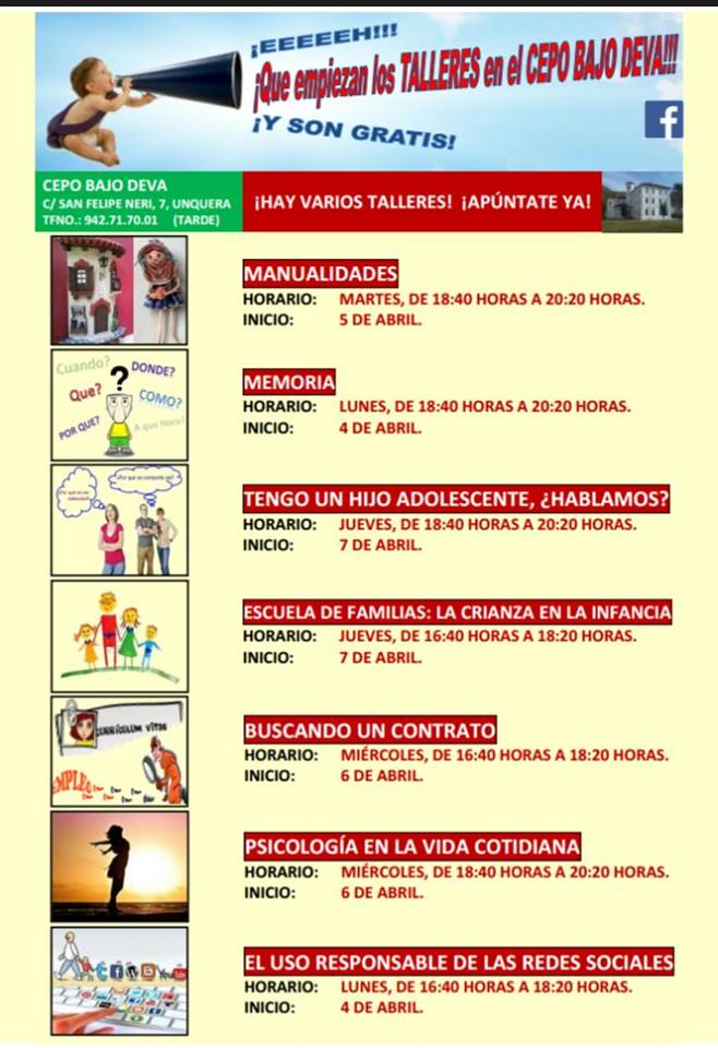 Talleres en Cepo Bajo Deva en Unquera