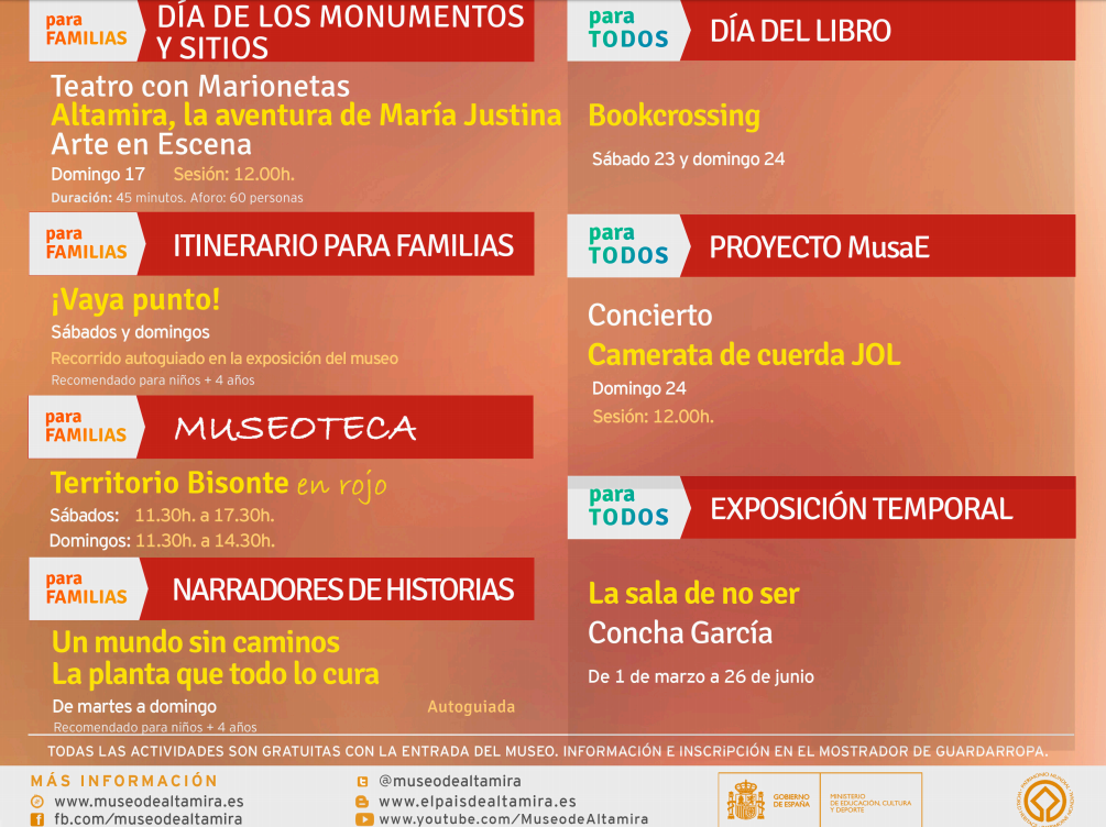 Actividades de abril en el museo de Altamira