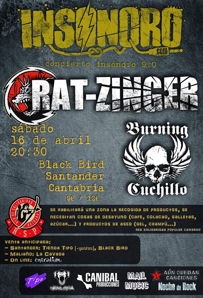 Concierto de Rat-Zinger y Burning Cuchillo en el Black Bird de Santander