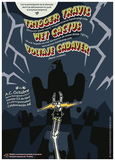 Concierto de Trigger Travis,Wet Cactus y Voltaje Cadaver en Torrelavega