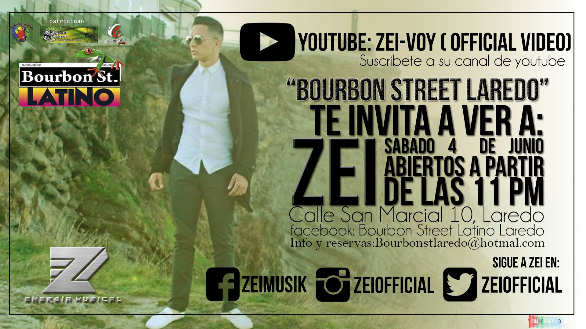 Concierto de Zei en Bourbon Street Latino de Laredo
