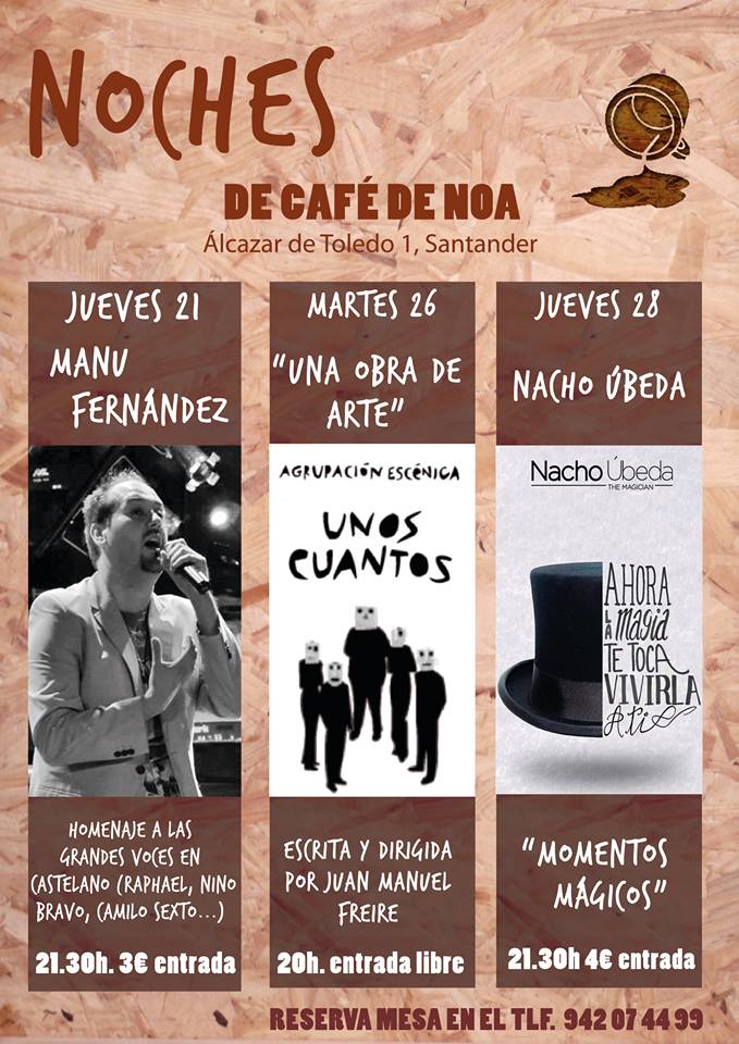 Concierto, teatro y magia en el Cafe de Noa en Santander