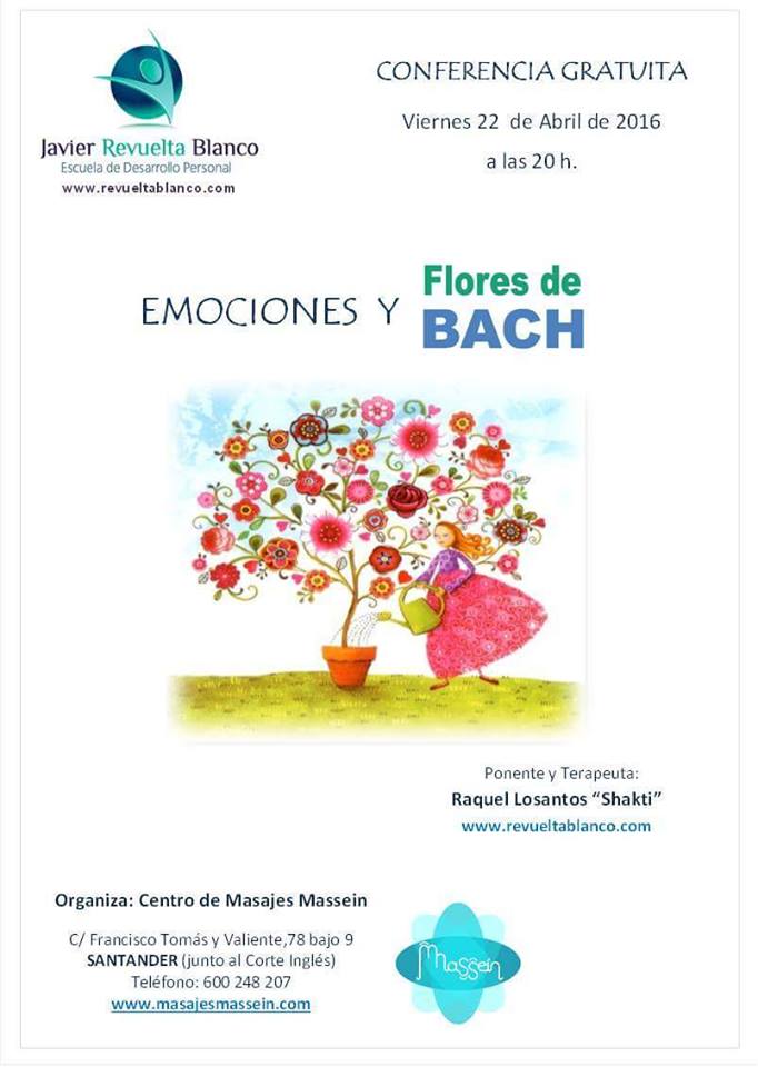 Conferencia gratuita sobre emociones y flores Bach en Santander