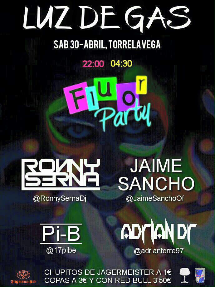 Fiesta Fluor Party en el Luz de Gas en Torrelavega