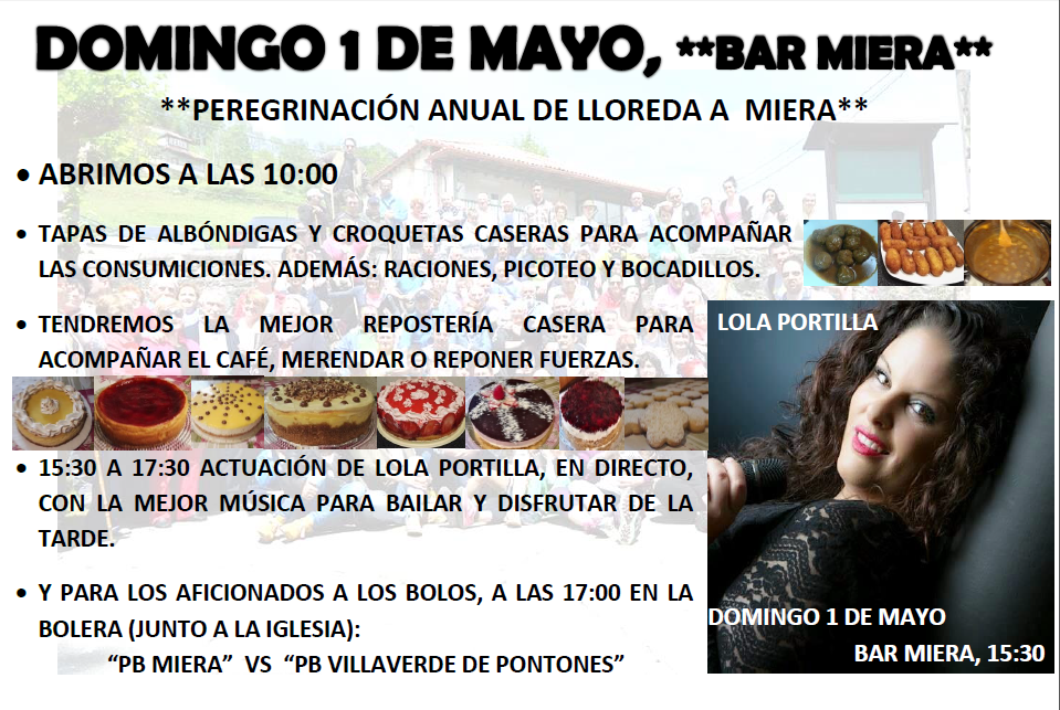 Fiesta de la peregrinacion, concierto y bolos en Miera