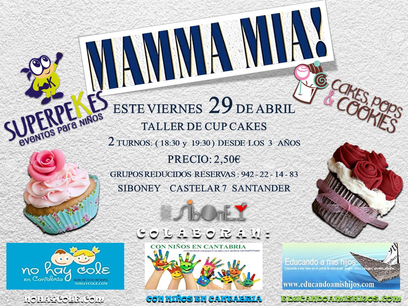 Taller de Magdalenas para el dia de la madre en el Siboney en Santander