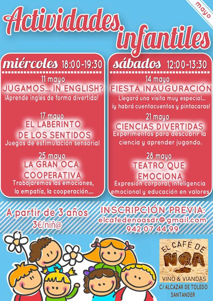 Actividades infantiles en el Cafe de Noa en Santander