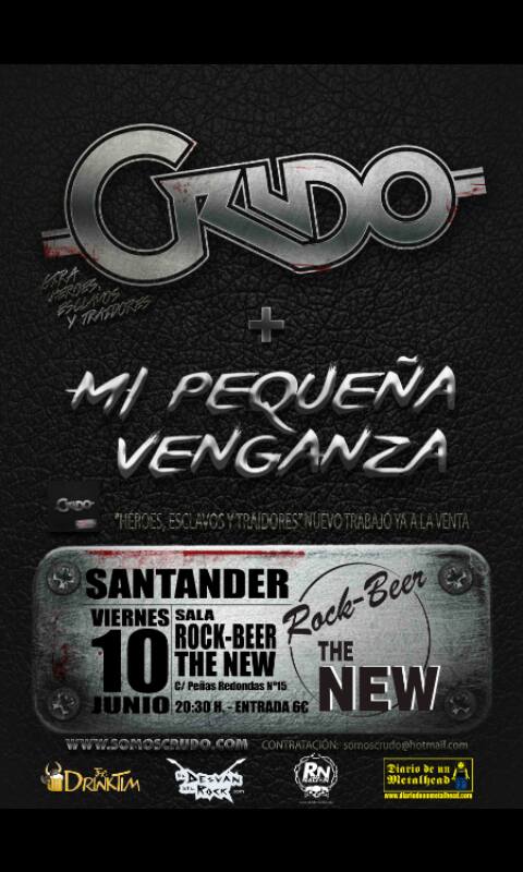 Concierto de Crudo y Mi Pequeña Venganza en el New en Santander