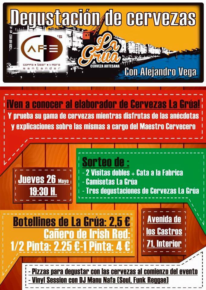 Degustacion de cerveza La Grua en el CD´s Cafe de Santander