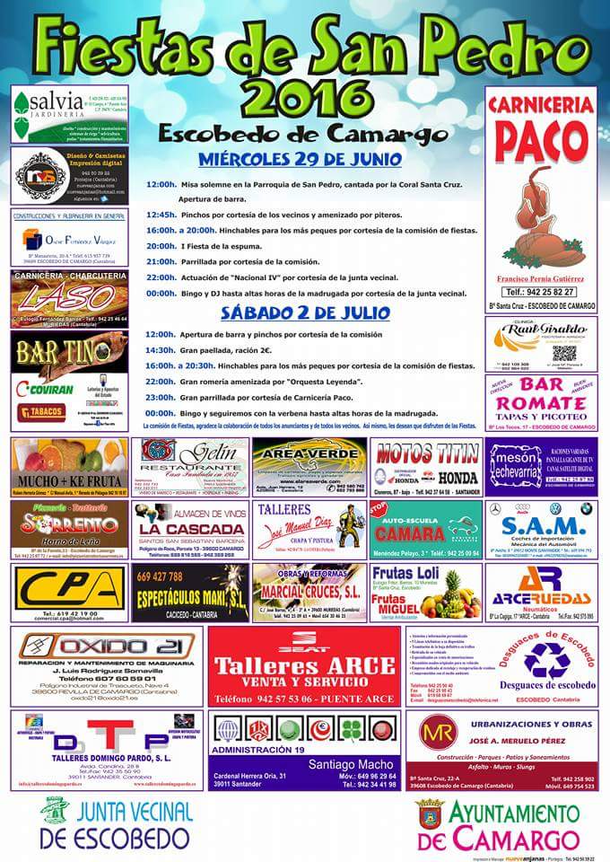 Fiestas de San Pedro en Escobedo 2016