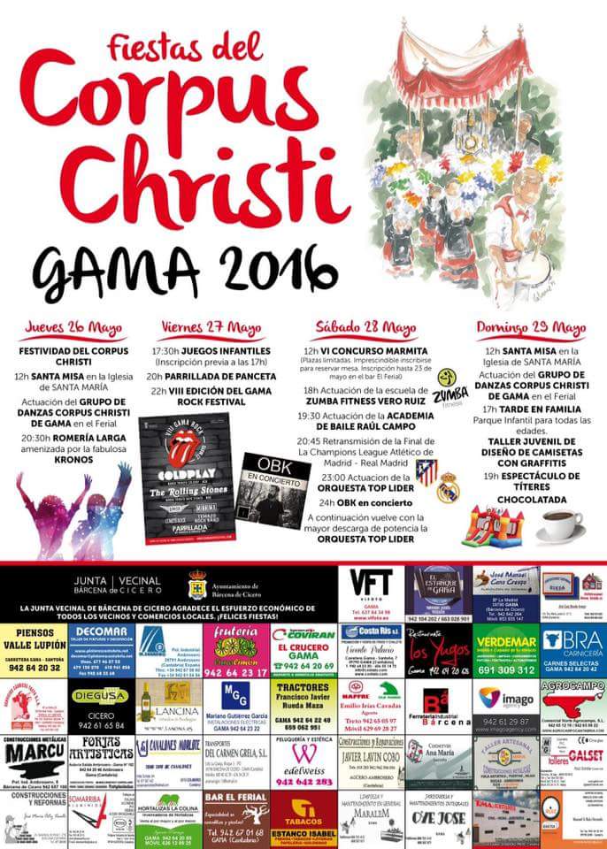 Fiestas del Corpus Christi en Gama 2016