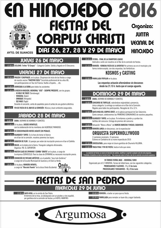 Fiestas del Corpus Christi en Hinojedo 2016