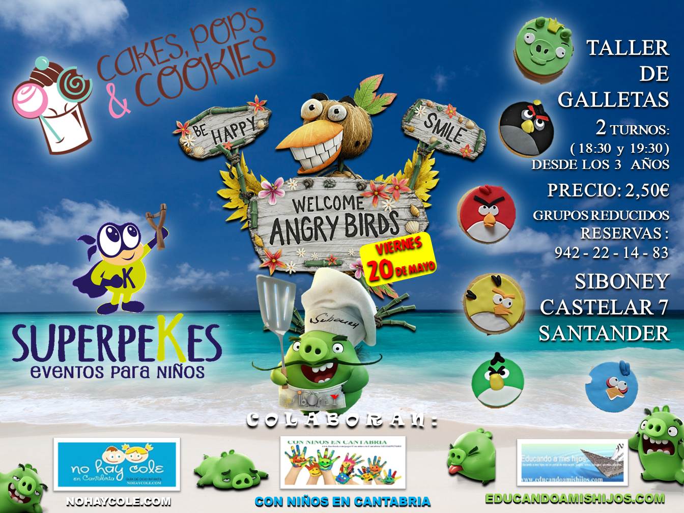 Taller de Galletas de Angry Birds en el Siboney en Castelar