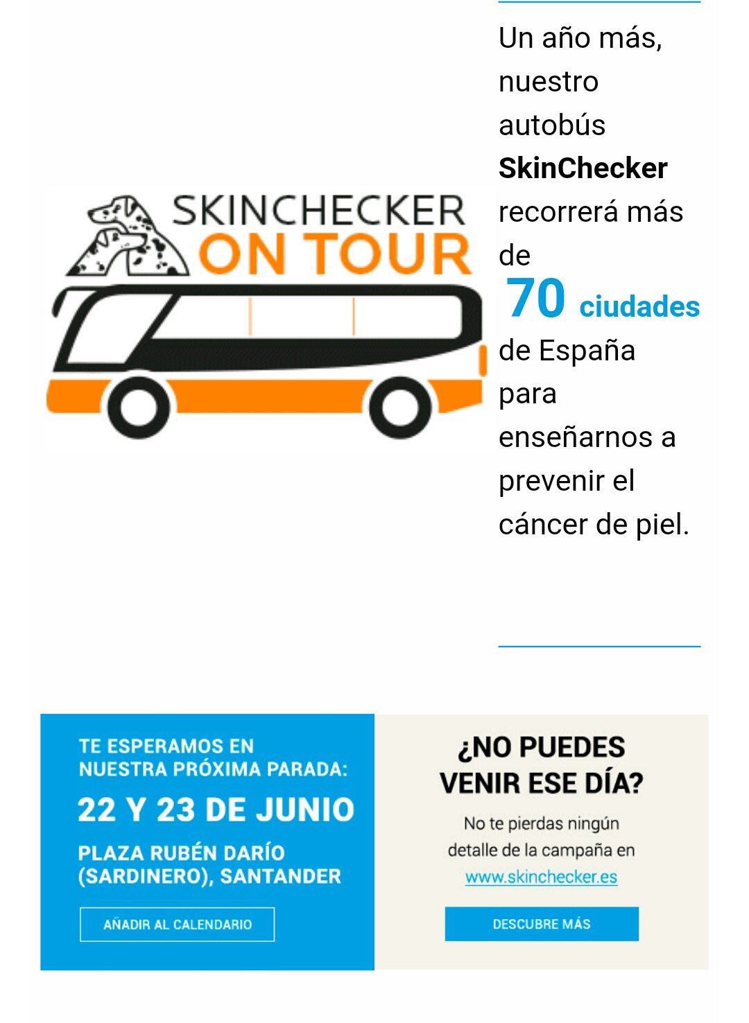 Concenciacion sobre el cancer de piel en Santander,Campaña SkinChecker on tour