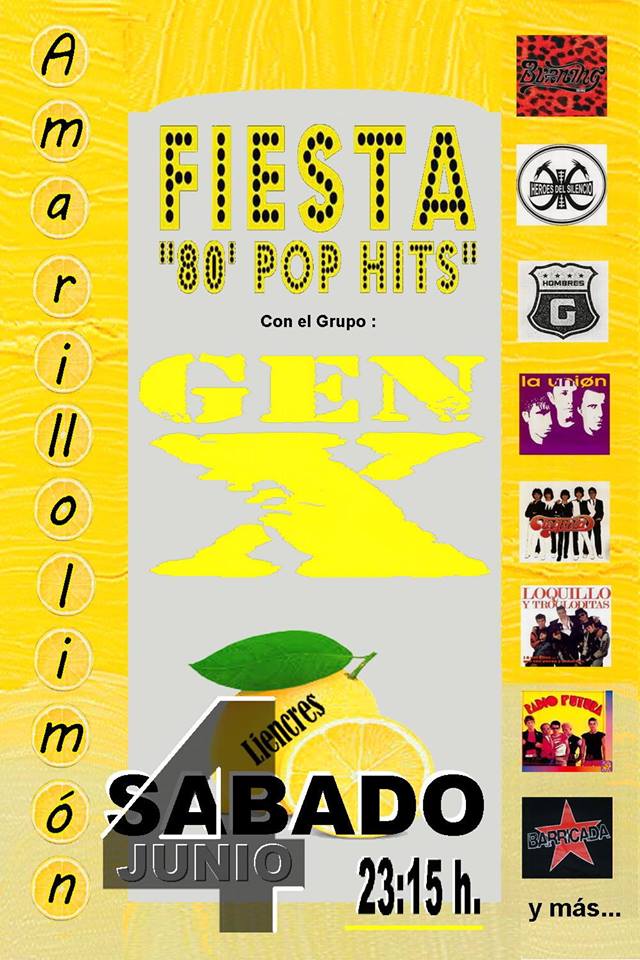 Concierto de Gen X y fiesta de los 80 en Amarillolimon de Liencres