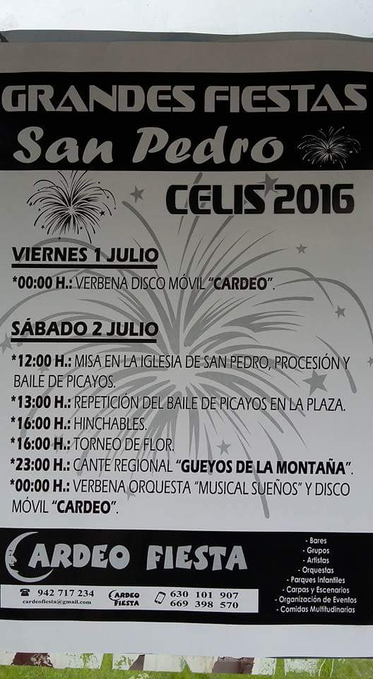 Fiestas de San Pedro en Celis 2016