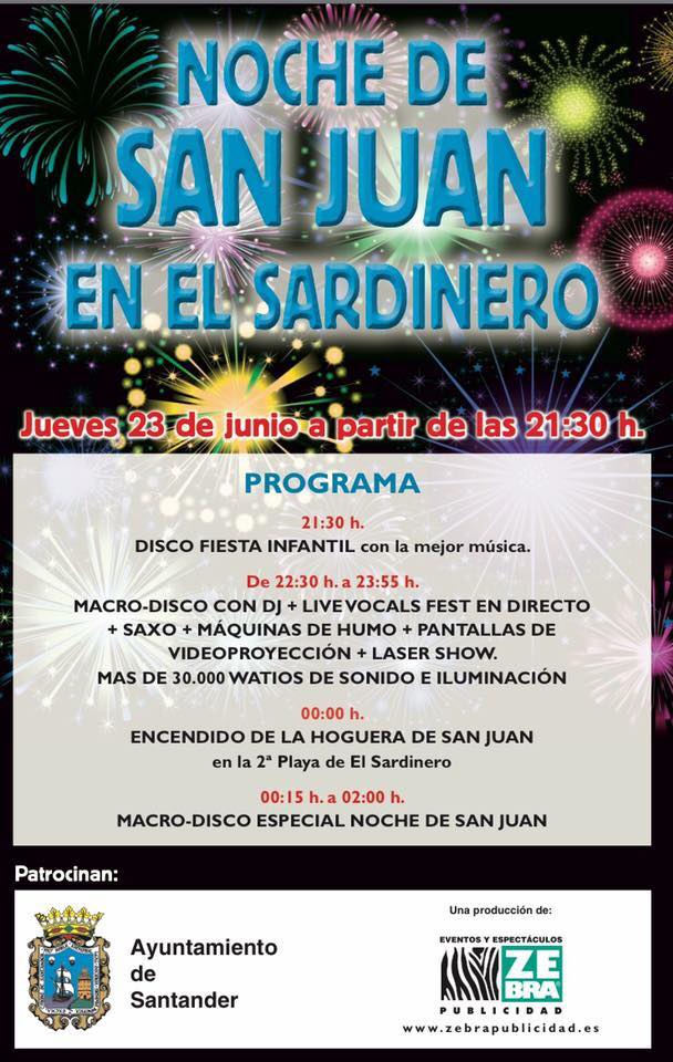 Noche de San Juan y Hoguera en el Sardinero, Santander