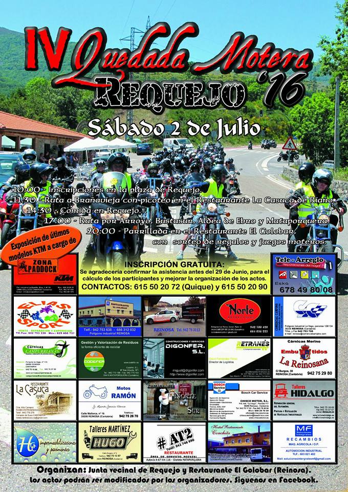 Quedada motera en Requejo 2016