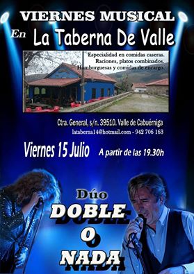 Concierto de Doble o Nada en la Taberna del Valle en Cabuerniga