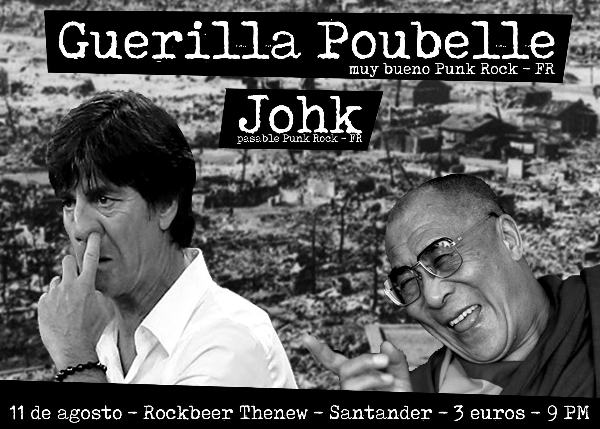 Concierto de Guerrilla Poubelle y Johk en el New en Santander