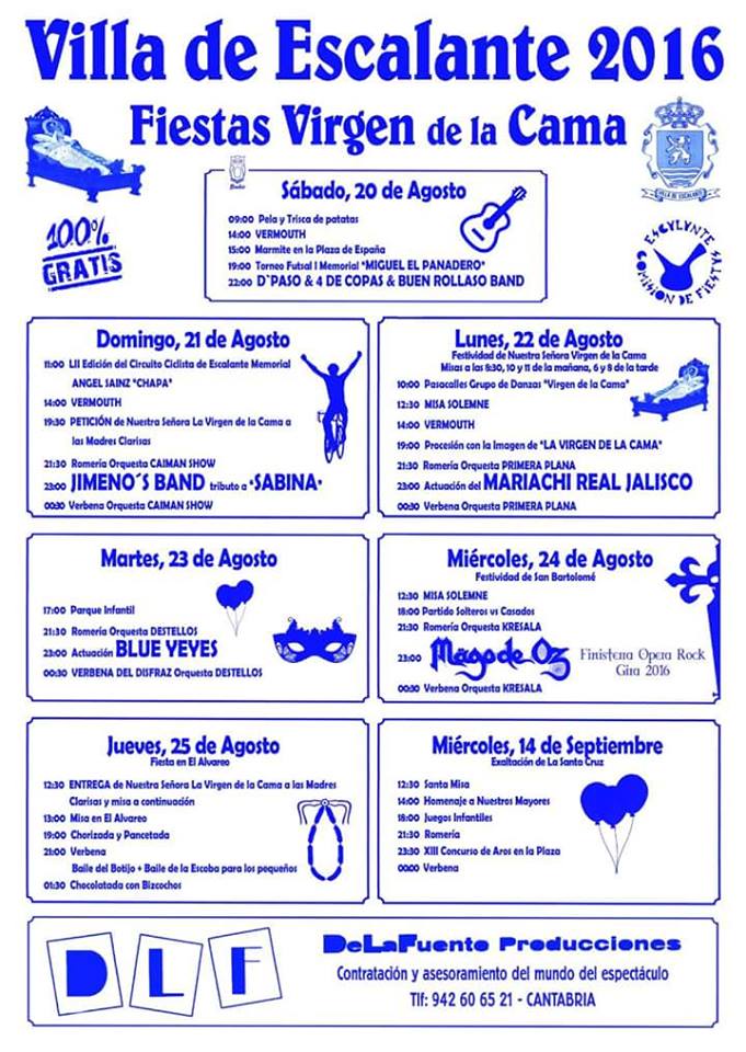 Fiestas Virgen de la Cama en Escalante 2016