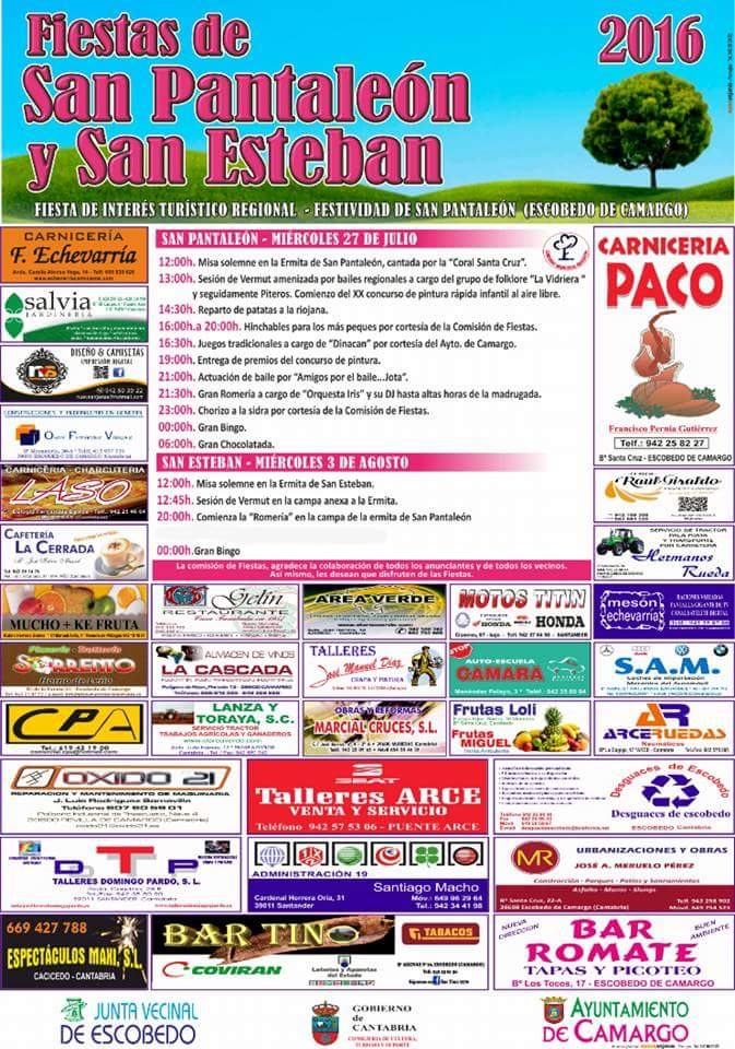 Fiestas de San Pantaleon y San Esteban en Escobedo de Camargo 2016