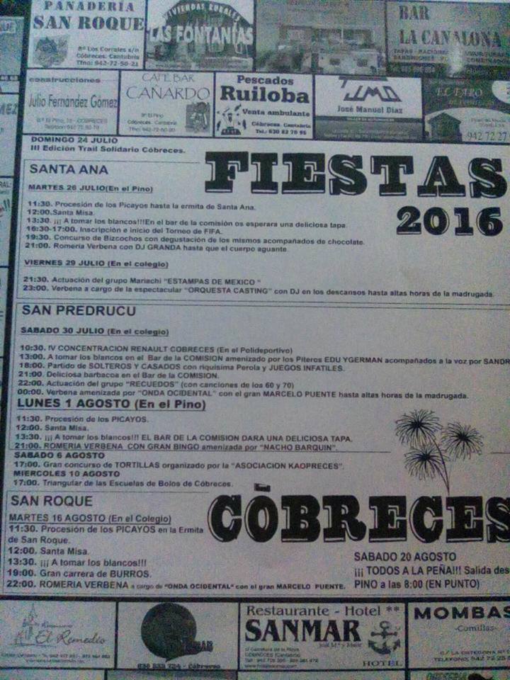 Fiestas de Santa Ana,San Pedrucu y San Roque en Cobreces 2016