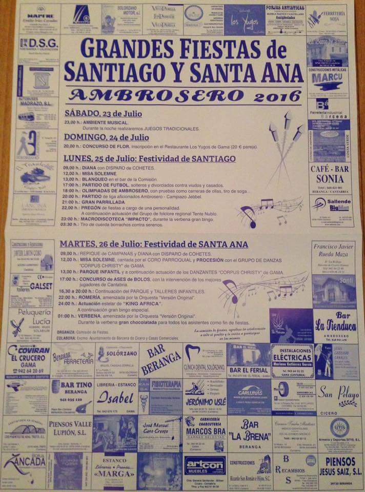 Fiestas de Santa Ana y Santiago en Ambrosero 2016