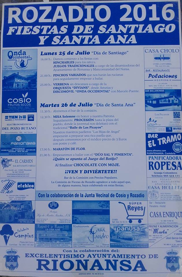 Fiestas de Santiago y Santa Ana en Rozadio 2016