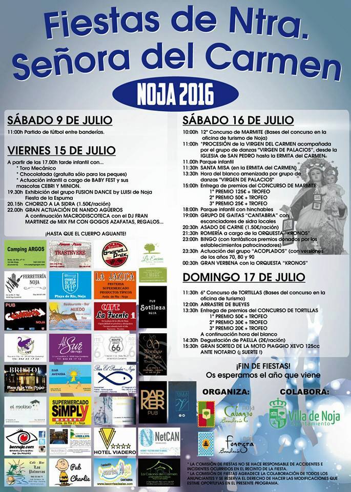 Fiestas del Carmen en Noja 2016