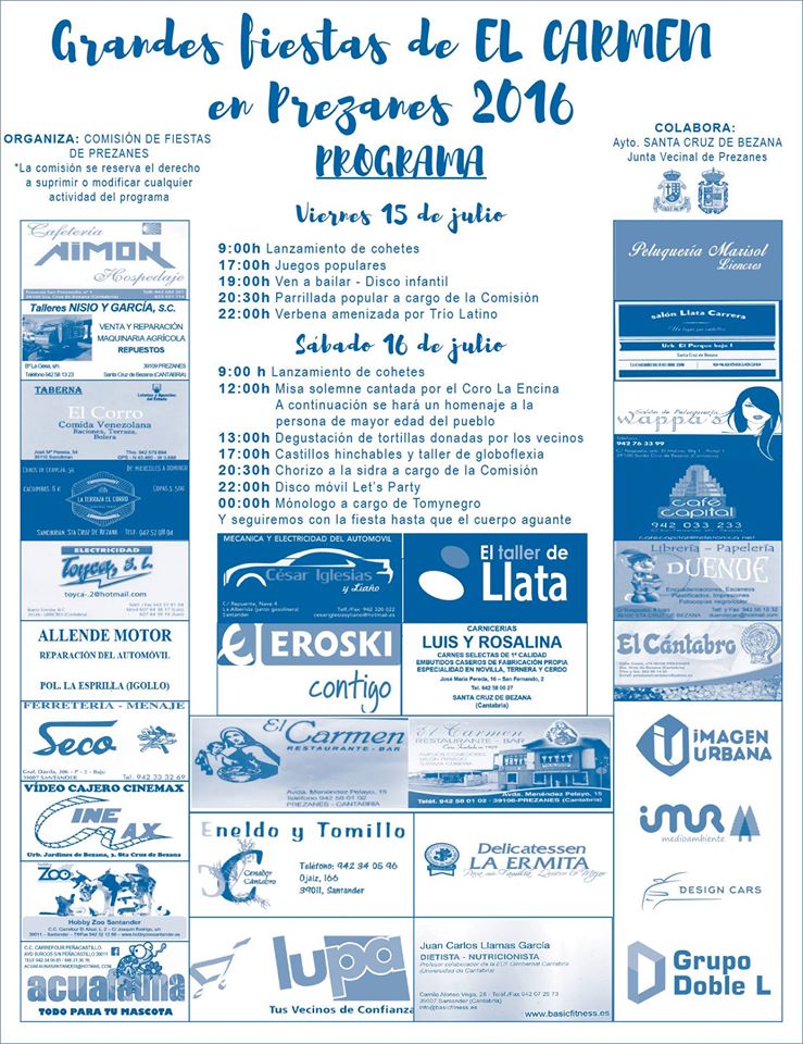 Fiestas del Carmen en Prezanes 2016