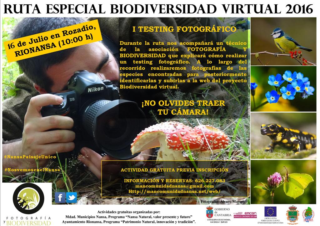 I Testing Fotográfico de Biodiversidad Virtual en Rozadio