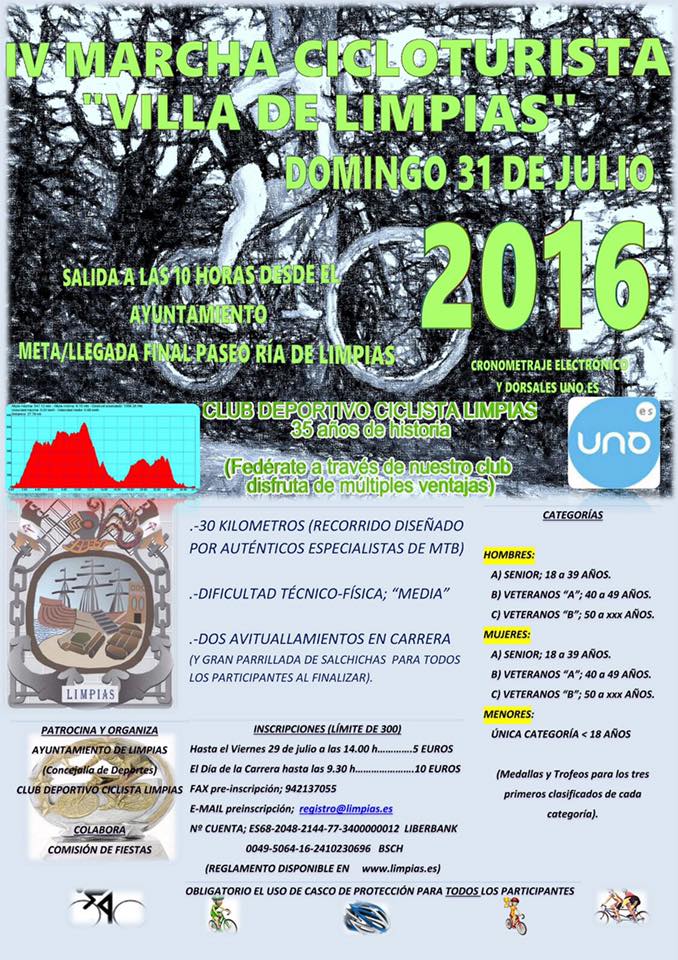 Marcha cicloturista Villa de Limpias 2016