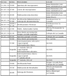 program horario