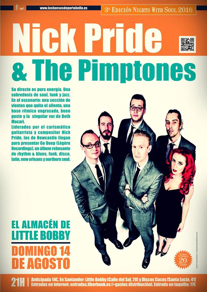 Concierto de Nick Pride & The Pimptones en Little Bobby en Santander