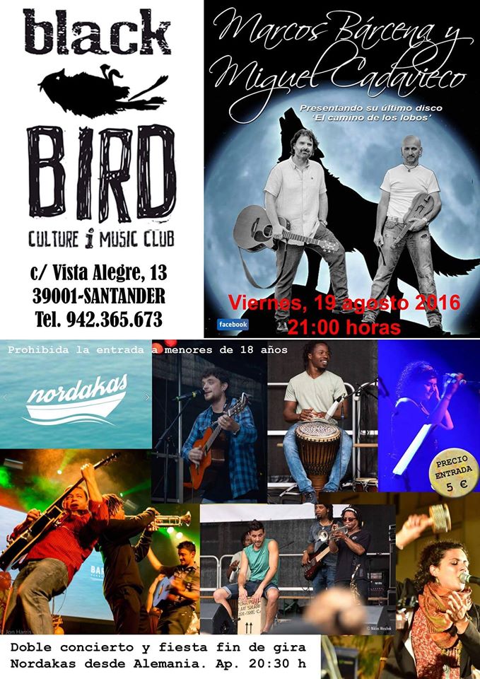 Concierto de Norkadas,Marcos Barcena y Miguel Cadavieco en el Black Bird de Santander