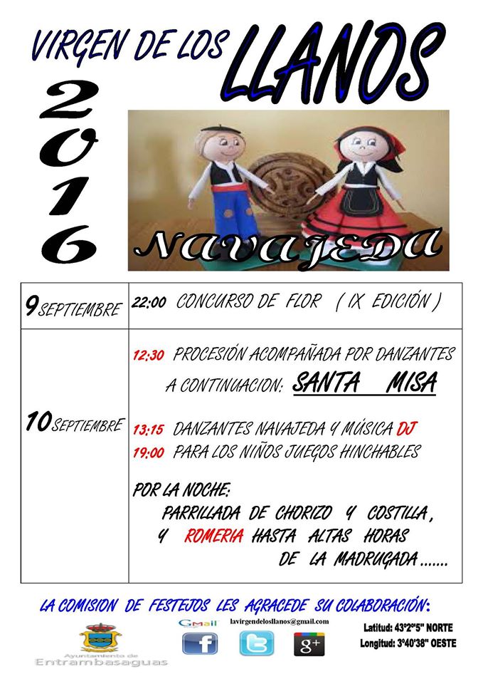 Fiestas Virgen de los Llanos en Navajeda 2016