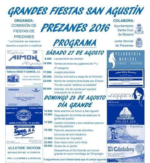 Fiestas de San Agustin en Prezanes 2016