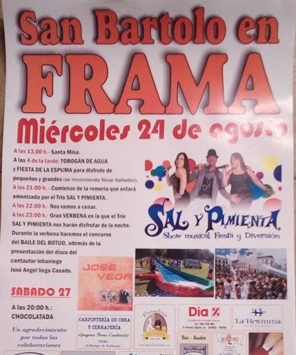 Fiestas de San Bartolo en Frama 2016
