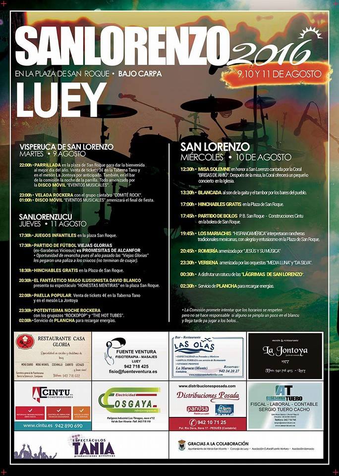 Fiestas de San Lorenzo en Luey 2016