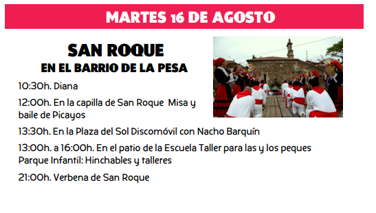 Fiestas de San roque 2016 en Cabezon de la Sal en el Barrio La Pesa