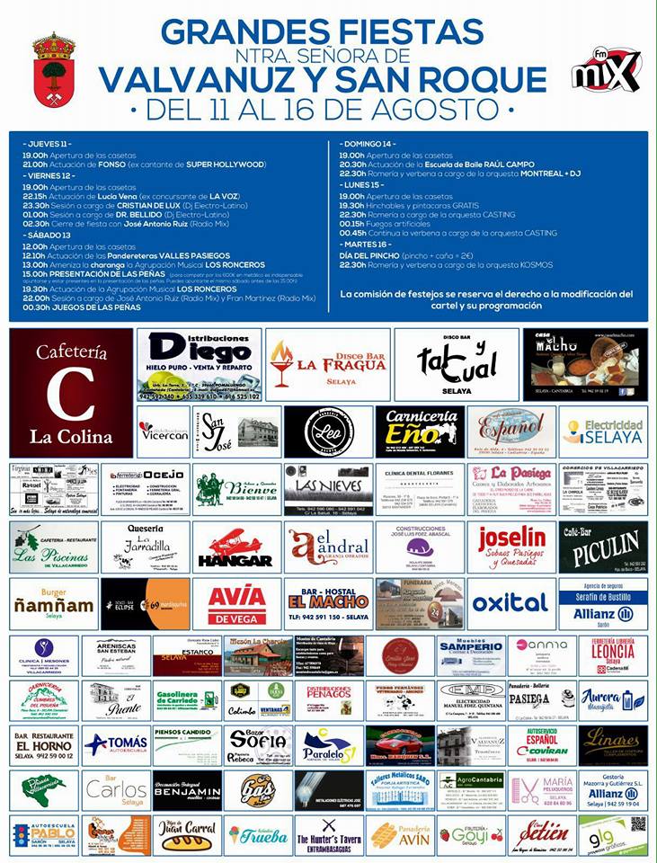 Fiestas de Valvanuz y San Roque en Selaya 2016