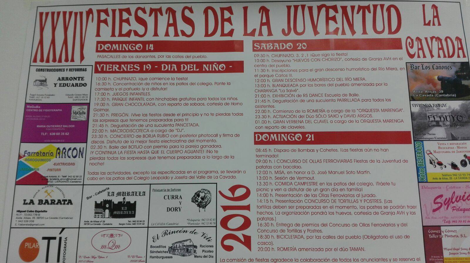 Fiestas de la Juventud en La Cavada 2016