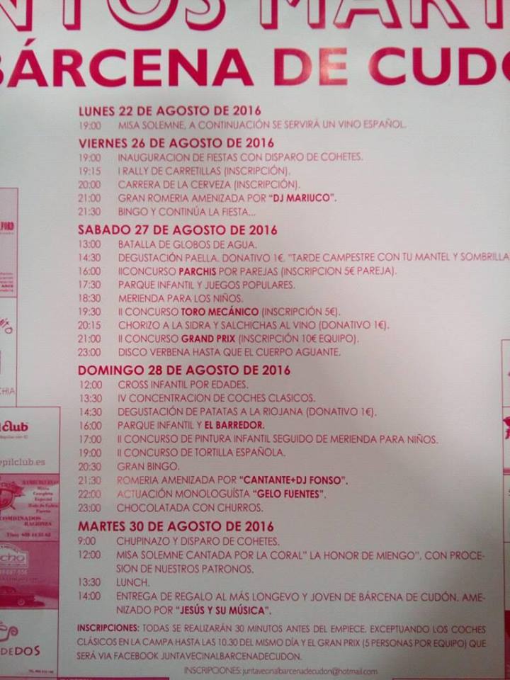 Fiestas de los Santos Martires en Cudon 2016