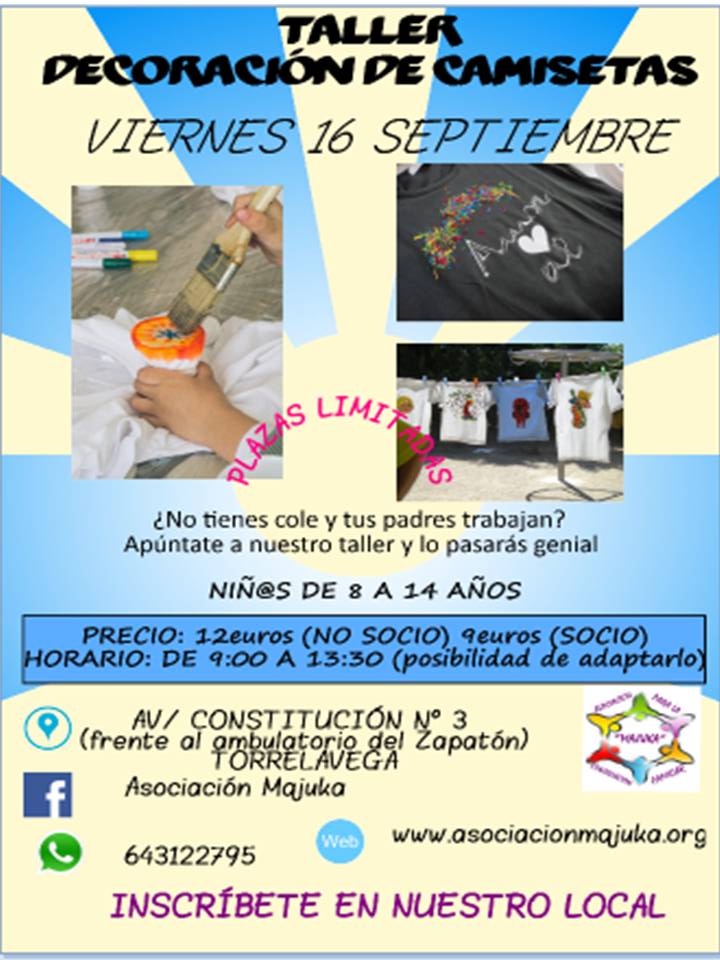 Taller de decoración de camisetas en Torrelavega