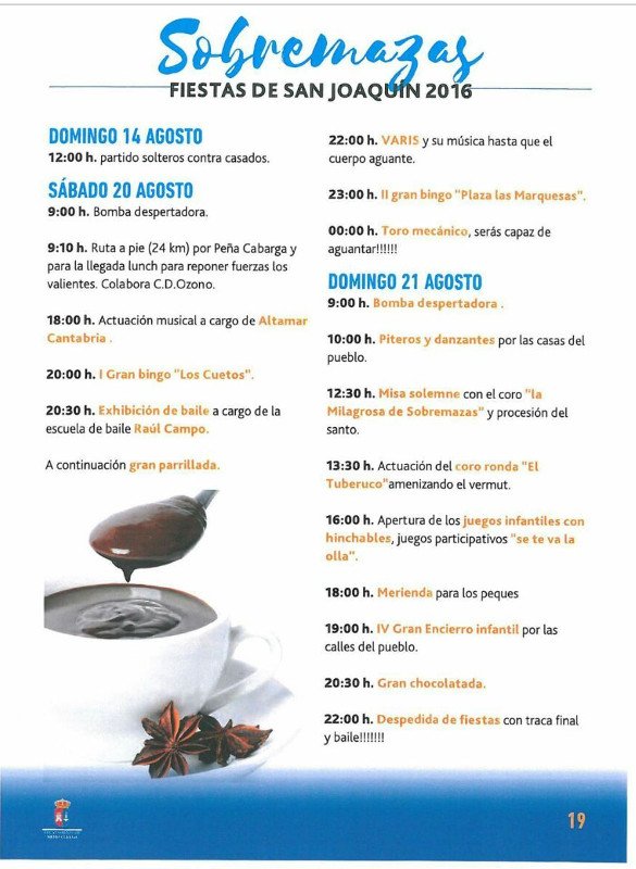 Fiestas de San Joaquín 2016 en Sobremazas